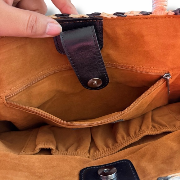 Patricia Nash Black/Natural Luciella Large Top Handle Bag Tote Vacation One Size - Picture 12 of 14